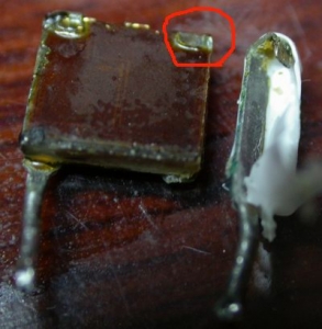 损坏部分，压接不良